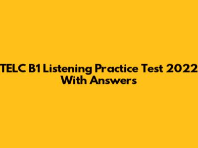 TELC B1 Listening Practice Test 2022 With Answers