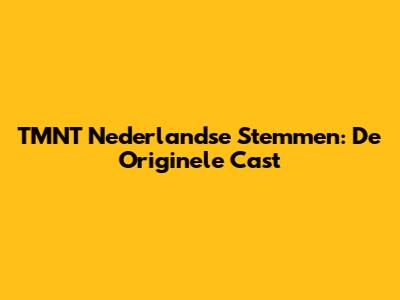 TMNT Nederlandse Stemmen: De Originele Cast