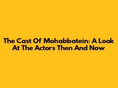 The Cast Of Mohabbatein: A Look At The Actors Then And Now