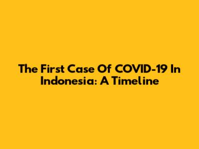 The First Case Of COVID-19 In Indonesia: A Timeline