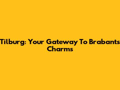 Tilburg: Your Gateway To Brabant's Charms