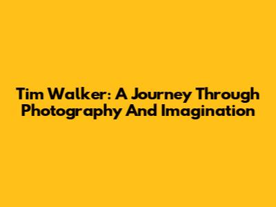 Tim Walker: A Journey Through Photography And Imagination