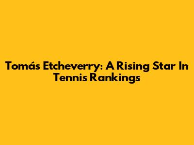 Tomás Etcheverry: A Rising Star In Tennis Rankings