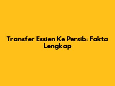 Transfer Essien Ke Persib: Fakta Lengkap