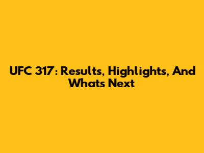 UFC 317: Results, Highlights, And What's Next