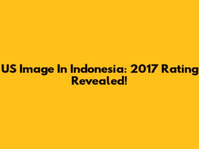 US Image In Indonesia: 2017 Rating Revealed!