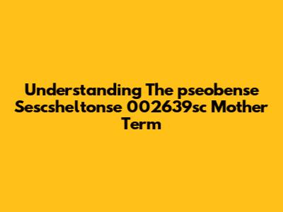 Understanding The "pseobense Sescsheltonse 002639sc Mother" Term