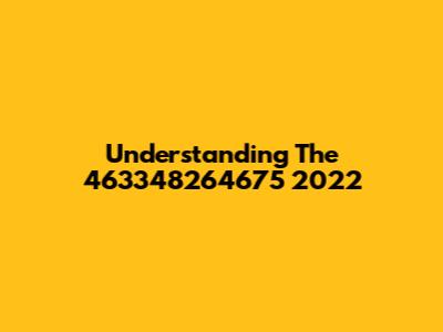 Understanding The 463348264675 2022