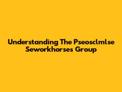Understanding The Pseosclmlse Seworkhorses Group