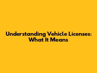 Understanding Vehicle Licenses: What It Means