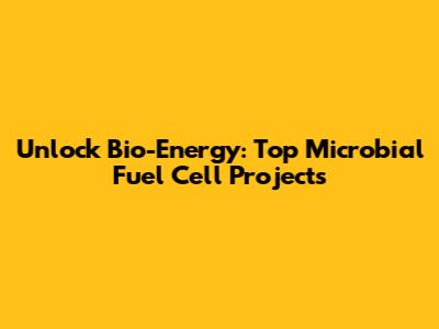 Unlock Bio-Energy: Top Microbial Fuel Cell Projects