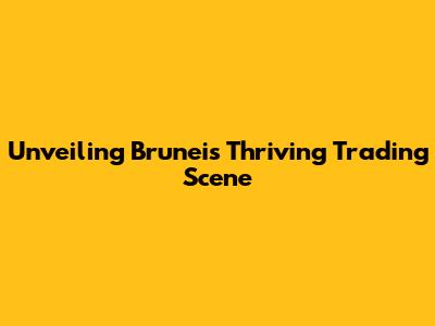 Unveiling Brunei's Thriving Trading Scene