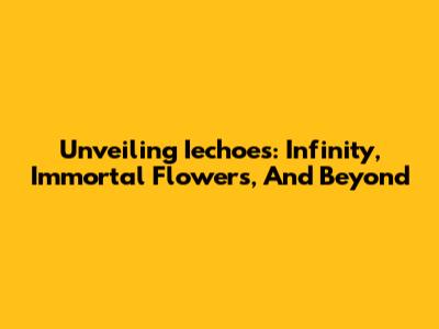 Unveiling Iechoes: Infinity, Immortal Flowers, And Beyond