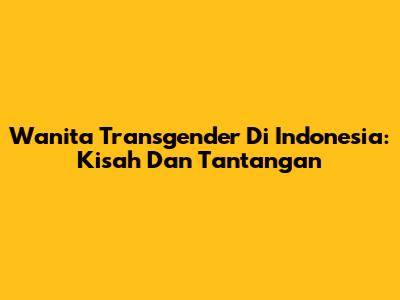 Wanita Transgender Di Indonesia: Kisah Dan Tantangan