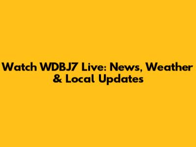 Watch WDBJ7 Live: News, Weather & Local Updates