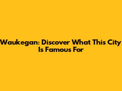 Waukegan: Discover What This City Is Famous For