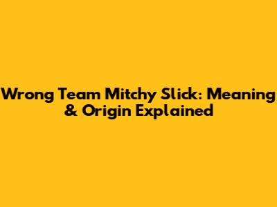 Wrong Team Mitchy Slick: Meaning & Origin Explained