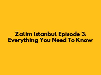 Zalim Istanbul Episode 3: Everything You Need To Know