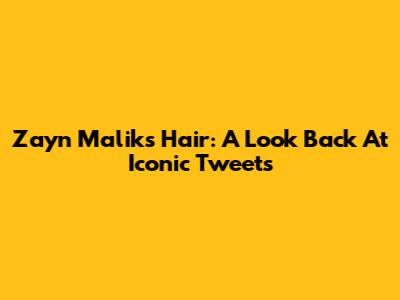 Zayn Malik's Hair: A Look Back At Iconic Tweets