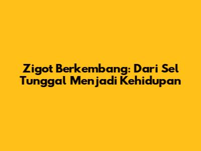 Zigot Berkembang: Dari Sel Tunggal Menjadi Kehidupan